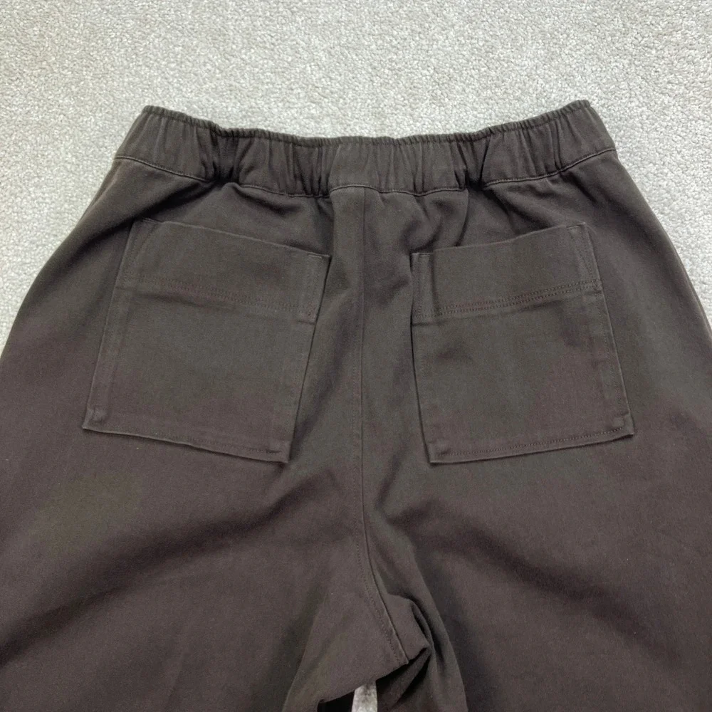 Alo Yoga Women's Wide Leg Trouser Pants Espresso Brown Elastic Back Waist 30x31